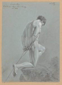 Desnudo masculino arrodillado, visto de lado (1er premio 1809) de Henricus Franciscus Wiertz