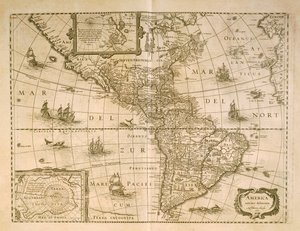 Mapa de las Américas por Henricus Hondius de Henricus Hondius