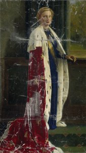 La reina Juliana de los Países Bajos con su traje de coronación de Henricus Rol