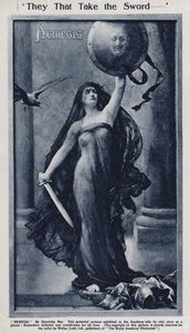 Némesis, caricatura sobre la derrota del káiser Guillermo II y Alemania en la Primera Guerra Mundial exhibida en la Real Academia de Henrietta (after) Rae