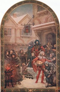 Sir Richard Whittington (1358-1423) distribuyendo caridad, ilustración de 