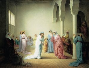 La llegada al harén en Constantinopla, 1861 de Henriette Browne
