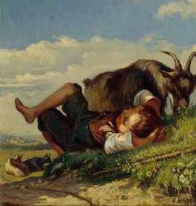 Pastor con cabras de Henrik August Helland