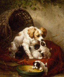 La familia feliz de Henriëtte Ronner Knip