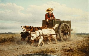 El carro de perros de Henriëtte Ronner Knip