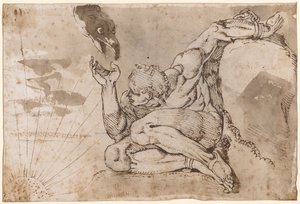 Prometeo (desnudo masculino con 5 puntos otorgados) de Henry (1741 1825) Fuseli