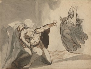 La visión de Orestes (pluma y tinta con grafito y aguada sobre papel)