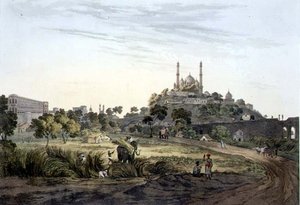 Una Vista en Lucknow, lámina VII, grabado por Daniel Havell 1809 de Henry (after) Salt