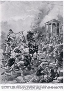 El ataque de Boadicea a Camulodunum en el 60 d.C., de 