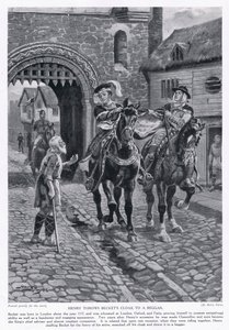 Enrique arroja el manto de Becket a un mendigo AD1117, años 1920 de Henry A. Payne