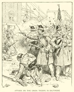 Ataque a las tropas de la Unión en Baltimore de Henry Alexander (after) Ogden