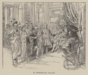 Recepción de los indios Creek por el rey Jorge II en el Palacio de Kensington de Henry Alexander (after) Ogden