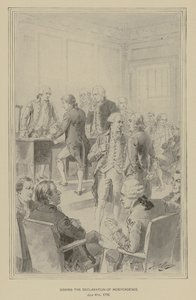 Firma de la Declaración de Independencia, 4 de julio de 1776 (litografía)