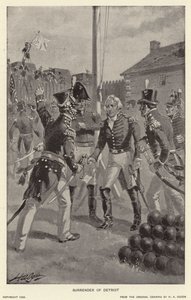Rendición de Detroit (litografía) de Henry Alexander (after) Ogden