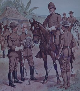 Guerra Hispanoamericana de 1898, tropas estadounidenses, General Lawton montado, Comandante de la Segunda División, 5º Cuerpo de Ejército, en Cuba