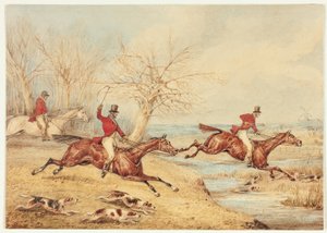 Cazadores a caballo con perros de Henry Alken