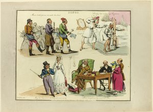 Placa de ilustraciones a canciones populares de Henry Alken