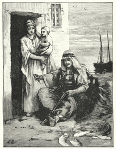 Un pescador reparando sus redes, Mar de Tiberíades de Henry Andrew Harper