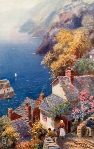Rose Cottage, Clovelly (litografía en color) de Henry B. (after) Wimbush