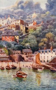 The Harbour, Clovelly (litografía en color) de Henry B. (after) Wimbush