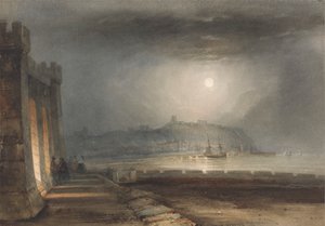 Puerto de Scarborough, Yorkshire - Luz de luna de Henry Barlow Carter