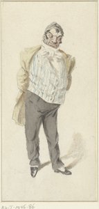 Caricatura de un caballero de pie de Henry Bonaventure Monnier