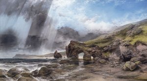 Una Costa Rocosa en Padstow, Cornwall de Henry Bright