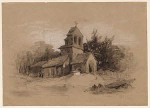 Iglesia en un Paisaje, 1800s de Henry Bright