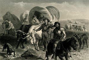 Emigrantes Cruzando las Llanuras de Henry Bryan Hall Jr.