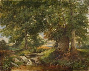 Un arroyo de truchas cerca de Worcester, 1866 de Henry Chaplin