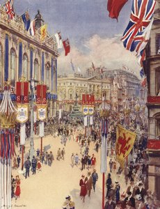 Piccadilly Circus, Londres (litografía en color)