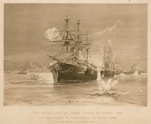 Bombardeo de Alejandría por la flota británica durante la rebelión de Ali Pasha, Egipto de Henry Charles Seppings Wright