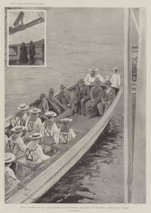 Cronje, su esposa, hijo y personal trasladados al transporte Milwaukee en el cortador armado del HMS Doris