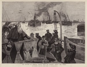 General William Booth, fundador británico del Ejército de Salvación, llegando de regreso a Southampton después de su gira mundial de Henry Charles Seppings Wright