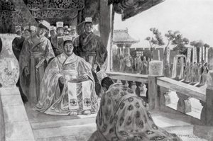 Han Yu presentando su Memorial (litografía)