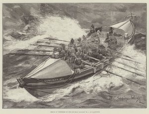 Rescate de Pescadores por el Bote Salvavidas Sunlight No 1, en Llandudno de Henry Charles Seppings Wright