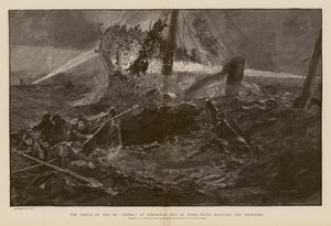 Rescate de ahogados durante el naufragio del SS Utopia, Gibraltar (grabado) de Henry Charles Seppings Wright