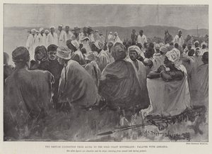 La expedición británica de Accra al interior de la Costa de Oro, Palaver con Amrahia de Henry Charles Seppings Wright