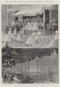 La coronación de la Reina de Holanda, celebraciones en La Haya de Henry Charles Seppings Wright