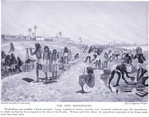 Los judíos haciendo ladrillos, c.1920 de Henry Charles Seppings Wright