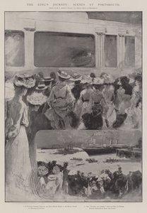 El viaje del rey, escenas en Portsmouth de Henry Charles Seppings Wright