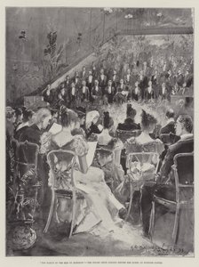La marcha de los hombres de Harlech, el coro galés cantando ante la Reina en el Castillo de Windsor de Henry Charles Seppings Wright