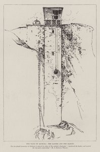 Dos caminos hacia Meteora, la escalera y la cesta de Henry Charles Seppings Wright