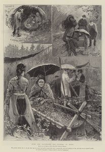 Con los recolectores de lúpulo angustiados en Kent de Henry Charles Seppings Wright
