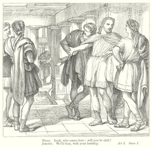 Timón de Atenas (grabado) de Henry Courtney (after) Selous