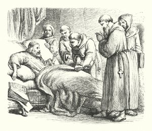 Wycliffe en su lecho de muerte de Henry Courtney (after) Selous