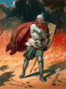 "Cristiano, el peregrino del título, en combate con Apollyon, el Destructor, el Ángel del Abismo" de Henry Courtney Selous