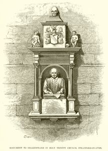 Monumento a Shakespeare en la Iglesia de la Santísima Trinidad, Stratford-on-Avon