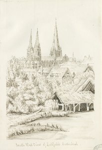 Catedral de Lichfield - Vista Suroeste de Henry Curzon Allport