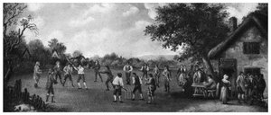 Un partido de cricket en el campo, siglo XIX, 1912 de Henry Dixon